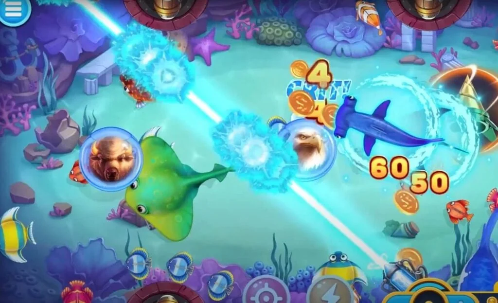 Ilustrasi dunia bawah laut untuk permainan tembak ikan